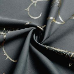 Urban Space Gold Leaf Grey Polyester Black Out Window Curtain image 3