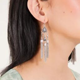 Accessorize London Mini Tassel Long Dangler Earrings-image-13