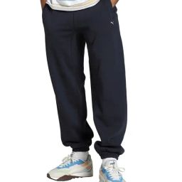 Puma Mmq Blue Cotton Relaxed Fit Solid Joggers-picture-42