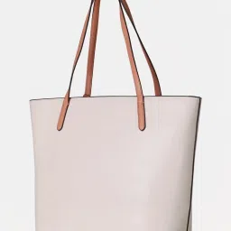 Allen Solly Grey & Peach Color Block Free Size Tote Handbag image 3