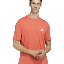 Adidas Red Cotton Regular Fit Sports T-Shirt-image-94