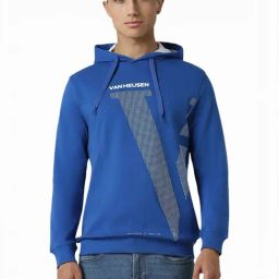 Van Heusen Blue Cotton Regular Fit Printed Hooded Sweatshirt-picture-45