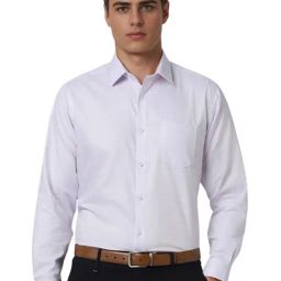 Van Heusen Purple Cotton Regular Fit Solid Shirt-35
