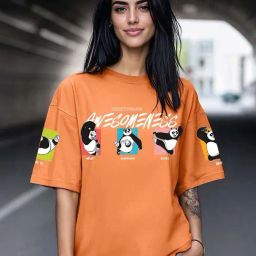 Bewakoof Orange Print Cotton Relaxed Fit T-Shirt-image-48