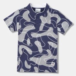 Blue Giraffe Kids Navy & Grey Cotton Printed T-Shirt-picture-48