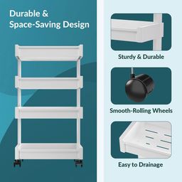 Kuber Industries White 4-Layer Stackable Storage Organisers image 3