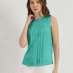 Fablestreet Blue Satin Pleated Top-picture-10
