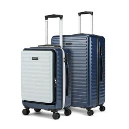 Assembly Blue Silver Textured Hard Trolley Bag  Set of 2 - 20, 24 inches-image-46