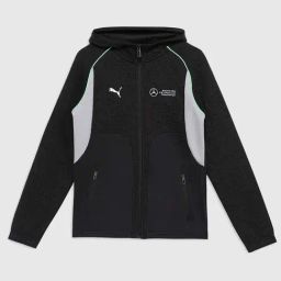 Puma Kids Black Cotton Textured Pattern Full Sleeves Hoodie-image-86