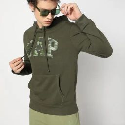 GAP Green Relaxed Fit Printed Hoodie-image-93