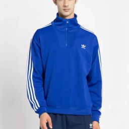 Adidas Originals Blue Regular Fit Striped Sports Jacket-picture-26