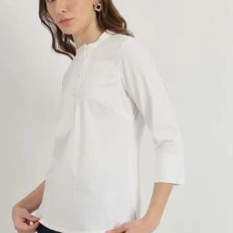 Fablestreet White Mandarin Collar Top-picture-33