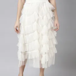 SHOWOFF Cream Midi Skirt-image-46