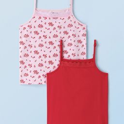 Honeyhap Girls Pack Of 2 Printed Non Padded Camisoles-38