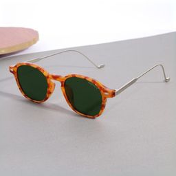 SUNGLASSIC Unisex Green Polarized Round Sunglasses HYBRID-TROTOISE-2
