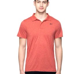 Reebok Red Regular Fit Training Printed Sports Polo-image-1
