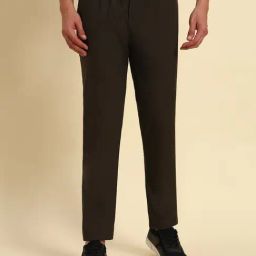 Cantabil Olive Green Regular Fit Solid Lower-image-1