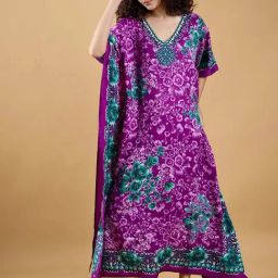 The Kaftan Company Purple Printed Kaftan-image-46