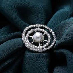 Panash Silver Plated AD Studded Solitaire Finger Ring-39