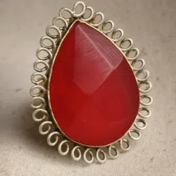 Panash Gold Plated Stone Studded Adjustable Finger Ring-image-18