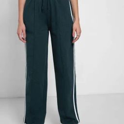 Ajile By Pantaloons Deep Teal Cotton Straight Fit Sports Trackpants-image-73