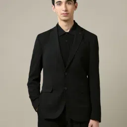 Arrow Black Slim Fit Texture Blazer-picture-23