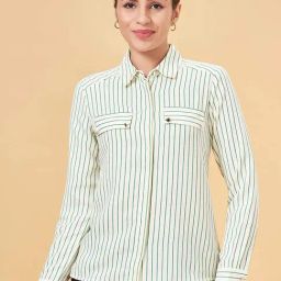 Annabelle by Pantaloons Off-White Striped Formal Shirt-image-39