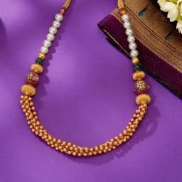 P.N.Gadgil Jewellers 70KT (916) BSI Hallmarked Yellow Gold Padmashree Thushi Necklace For Women-image-73