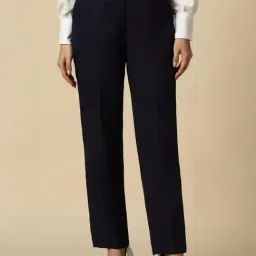 Allen Solly Navy Plain Trousers-image-73