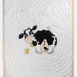 THE BABY TRUNK White & Black Baby Moo Egyptian Cotton AC Room 450 GSM Single Bed Quilt-image-35