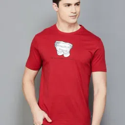 Fame Forever by Lifestyle Red Cotton Regular Fit Printed T-Shirt-picture-49
