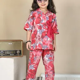 Superminis Girls Printed Shirt with Trousers-image-82