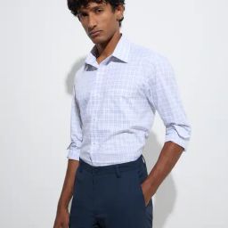 WES Formals by Westside Grey Checks Design Relaxed-Fit Cotton Shirt-image-95