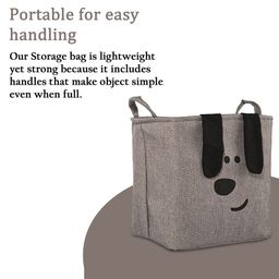 Kuber Industries Grey & Black 6 Pieces Printed Storage Basketes With Handle image 2