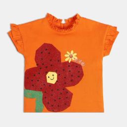 MINIKLUB Girls Orange Printed Knit Top-image-67