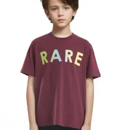 Rare Ones Boys Maroon Cotton Graphic T-Shirt-image-23