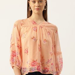 AND Floral Print Puff Sleeve Top-image-58