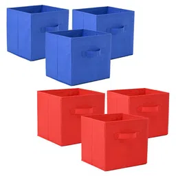 Kuber Industries Red & Blue 6 Pieces Drawer Organisers-85