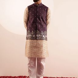 SOJANYA Men Ethnic Motifs Embroidered Kurta with Pyjama-picture-45