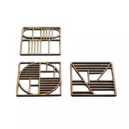 CHL Wooden Coasters Square For Tea Cups,Coffee Mugs and Glasses Wooden (Set of 6)-74