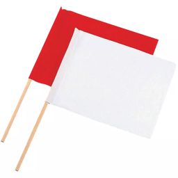 Shinwa Rules Construction Flag with Wooden Handle Red & White 335x442 mm Flag Dimension, 76955-13