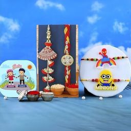 CraftVatika Set Of 4 Bhaiya & Bhabhi Rakhi Gift Set with Fridge Magnet-35