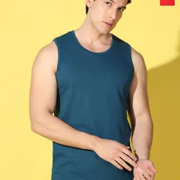 WOOSTRO 2-Pcs Odour-Free Combed Cotton Innerwear Vests VWS26(PLAIN PEACOCK)(BKLN RED)-image-89