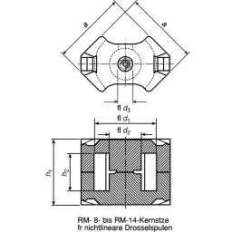 Epcos Transformer Ferrite Core N87 Material 6000 nH RM 14 Core Size, B65887E0000R087 image 3