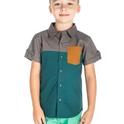 Cherry Crumble By Nitt Hyman Kids Teal Color Block Shirt-image-28