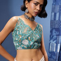 Taavi Floral Print Cotton Cinched Waist Crop Top-picture-6