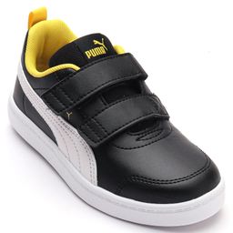 Puma Courtflex V2 v Inf Velcro Closure Casual Shoes  - Black & Yellow-image-25