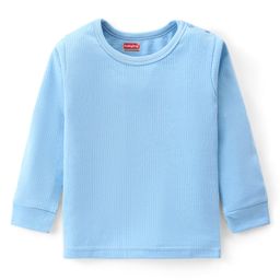 Babyhug Full Sleeves Pull Over Solid Color Thermal Vest - Blue-image-50