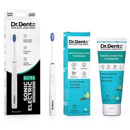 Dr.Dento Ultra Sonic Electric Toothbrush with Matcha Green Tea Toothpaste- 125 g-image-71