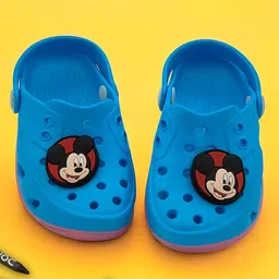 Yellow Bee Disney Perforated Clogs With Mickey Mouse Designed Charms - Blue-picture-13